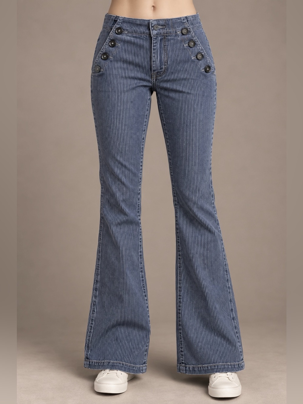 Devine Rights of Denim Y2K Pinstripe Jeans 27x29 Mid Rise Flare